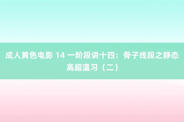 成人黄色电影 14 一阶段讲十四：骨子线段之静态高超温习（二）