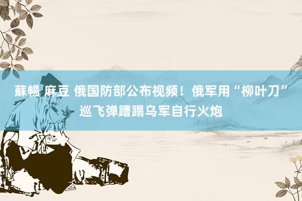 蘇暢 麻豆 俄国防部公布视频！俄军用“柳叶刀”巡飞弹蹧蹋乌军自行火炮