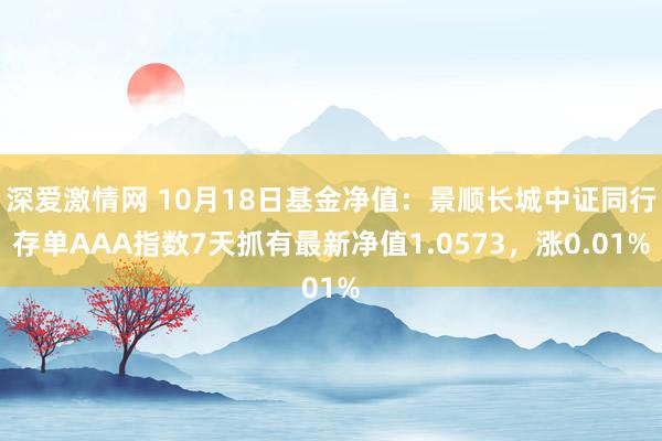 深爱激情网 10月18日基金净值：景顺长城中证同行存单AAA指数7天抓有最新净值1.0573，涨0.01%