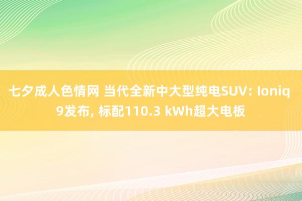 七夕成人色情网 当代全新中大型纯电SUV: Ioniq 9发布， 标配110.3 kWh超大电板