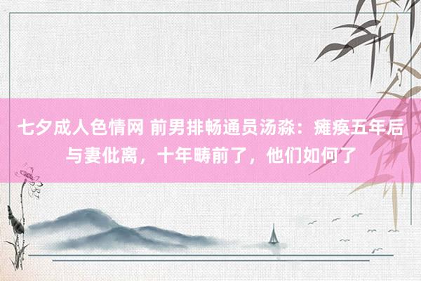 七夕成人色情网 前男排畅通员汤淼：瘫痪五年后与妻仳离，十年畴前了，他们如何了