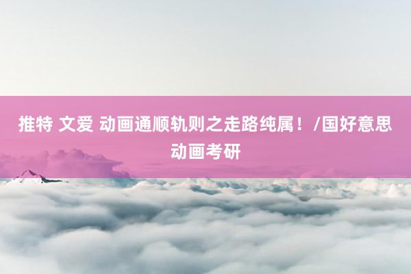 推特 文爱 动画通顺轨则之走路纯属！/国好意思动画考研