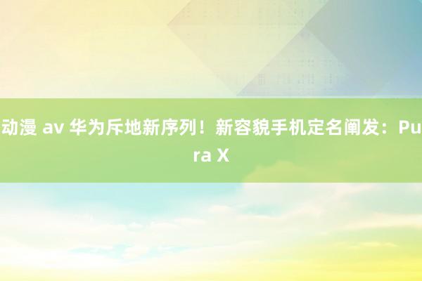 动漫 av 华为斥地新序列！新容貌手机定名阐发：Pura X