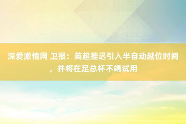 深爱激情网 卫报：英超推迟引入半自动越位时间，并将在足总杯不竭试用