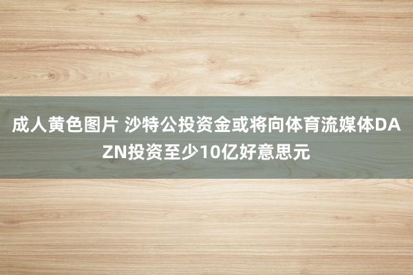 成人黄色图片 沙特公投资金或将向体育流媒体DAZN投资至少10亿好意思元