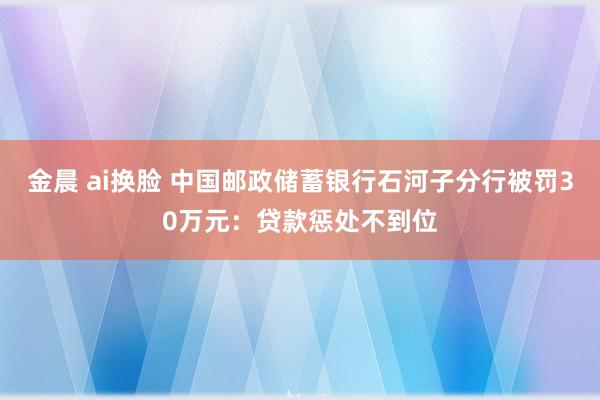 金晨 ai换脸 中国邮政储蓄银行石河子分行被罚30万元：贷款惩处不到位