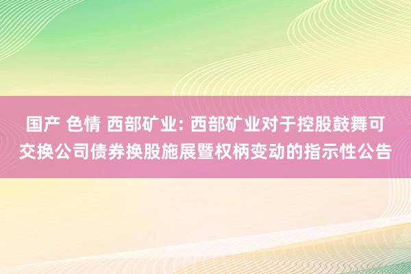 国产 色情 西部矿业: 西部矿业对于控股鼓舞可交换公司债券换股施展暨权柄变动的指示性公告
