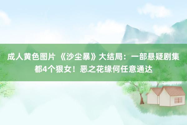 成人黄色图片 《沙尘暴》大结局：一部悬疑剧集都4个狠女！恶之花缘何任意通达