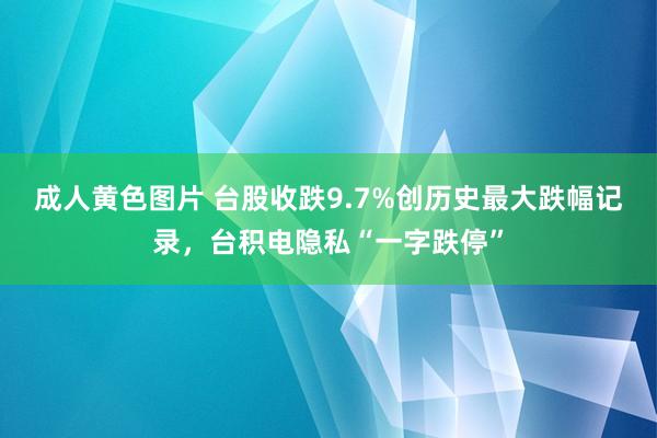 成人黄色图片 台股收跌9.7%创历史最大跌幅记录，台积电隐私“一字跌停”