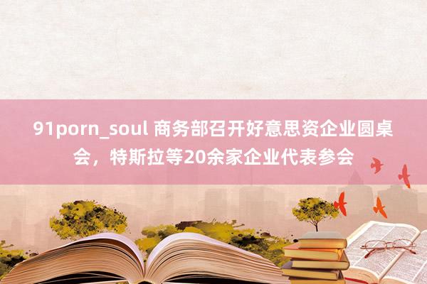 91porn_soul 商务部召开好意思资企业圆桌会，特斯拉等20余家企业代表参会