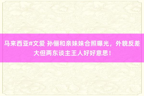 马来西亚#文爱 孙俪和亲妹妹合照曝光，外貌反差大但两东谈主王人好好意思！
