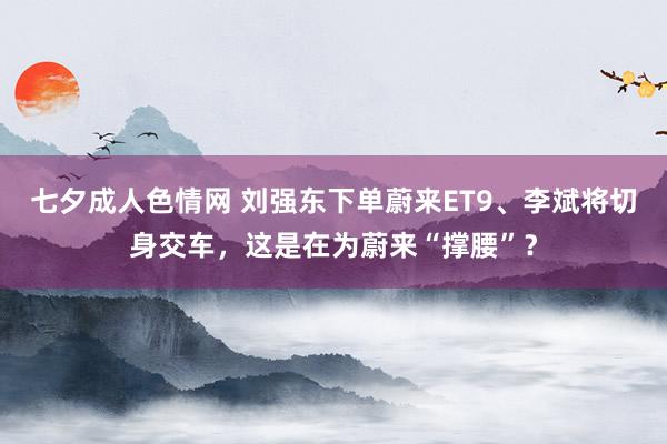 七夕成人色情网 刘强东下单蔚来ET9、李斌将切身交车，这是在为蔚来“撑腰”？