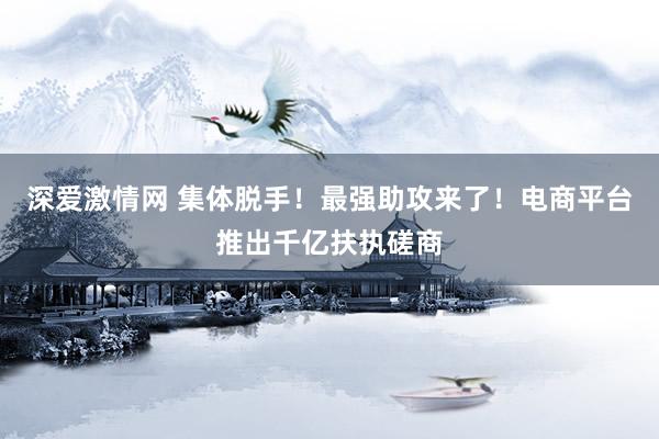 深爱激情网 集体脱手！最强助攻来了！电商平台推出千亿扶执磋商