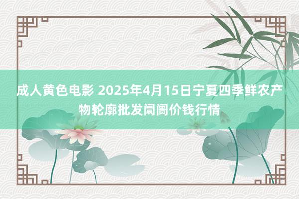 成人黄色电影 2025年4月15日宁夏四季鲜农产物轮廓批发阛阓价钱行情