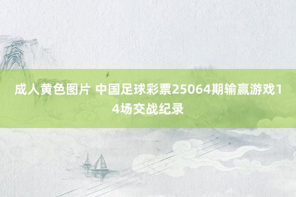 成人黄色图片 中国足球彩票25064期输赢游戏14场交战纪录