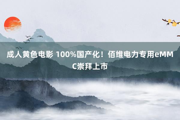 成人黄色电影 100%国产化！佰维电力专用eMMC崇拜上市