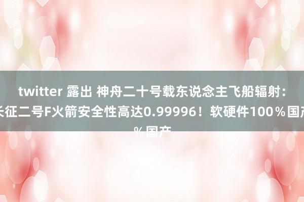 twitter 露出 神舟二十号载东说念主飞船辐射：长征二号F火箭安全性高达0.99996！软硬件100％国产