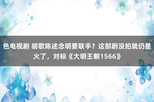 色电视剧 胡歌陈述念明要联手？这部剧没拍就仍是火了，对标《大明王朝1566》